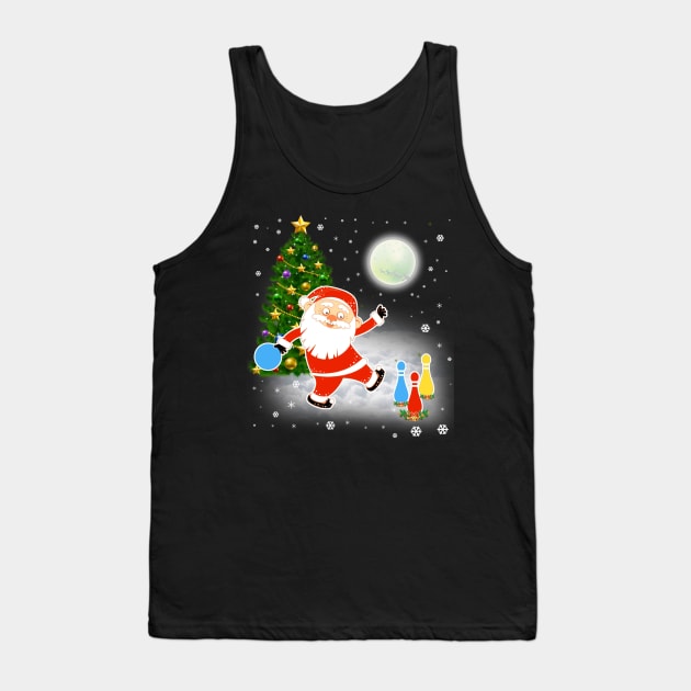 Santa Claus Bowling Christmas Funny Gift Tank Top by Sinclairmccallsavd